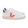 V-10 Leather Sneaker Extra White Orange Fluo Cobalt