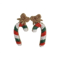 Candy Cane Ohrstecker White Red Green