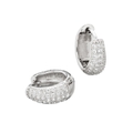 Dome Pave Hoops Large Ohrringe White Silber