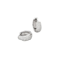 Dome Pave Hoops Small Ohrringe White Silber