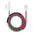 Ladekabel Textil Fuchsia/Mint