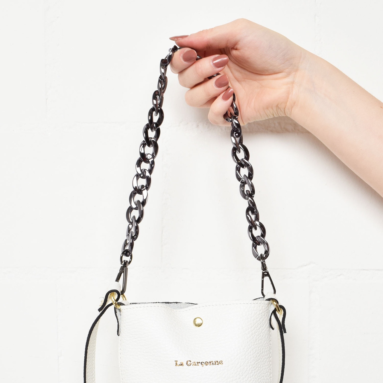 Monroe Taschenkette Silver Grey von La Garçonne Accessoires