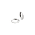 Pave Hoops Small Ohrringe White Silber