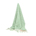 Pompom Towel Green Ecru