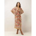 String Dress Indian Flower Taupe