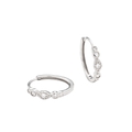 True Pave Hoops Large Ohrringe White Silber